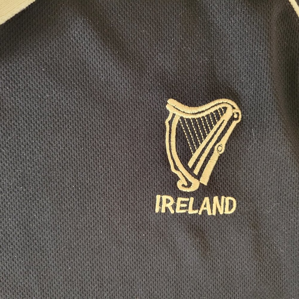 Live For Rugby Mens Retro Ireland S/S Rugby Jersey Size XL Black w/Beige - Picture 4 of 12